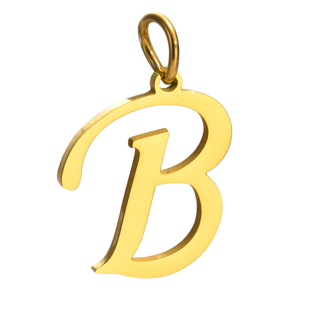 Letter pendant, 10 mm, 18K gold-plated, AY 