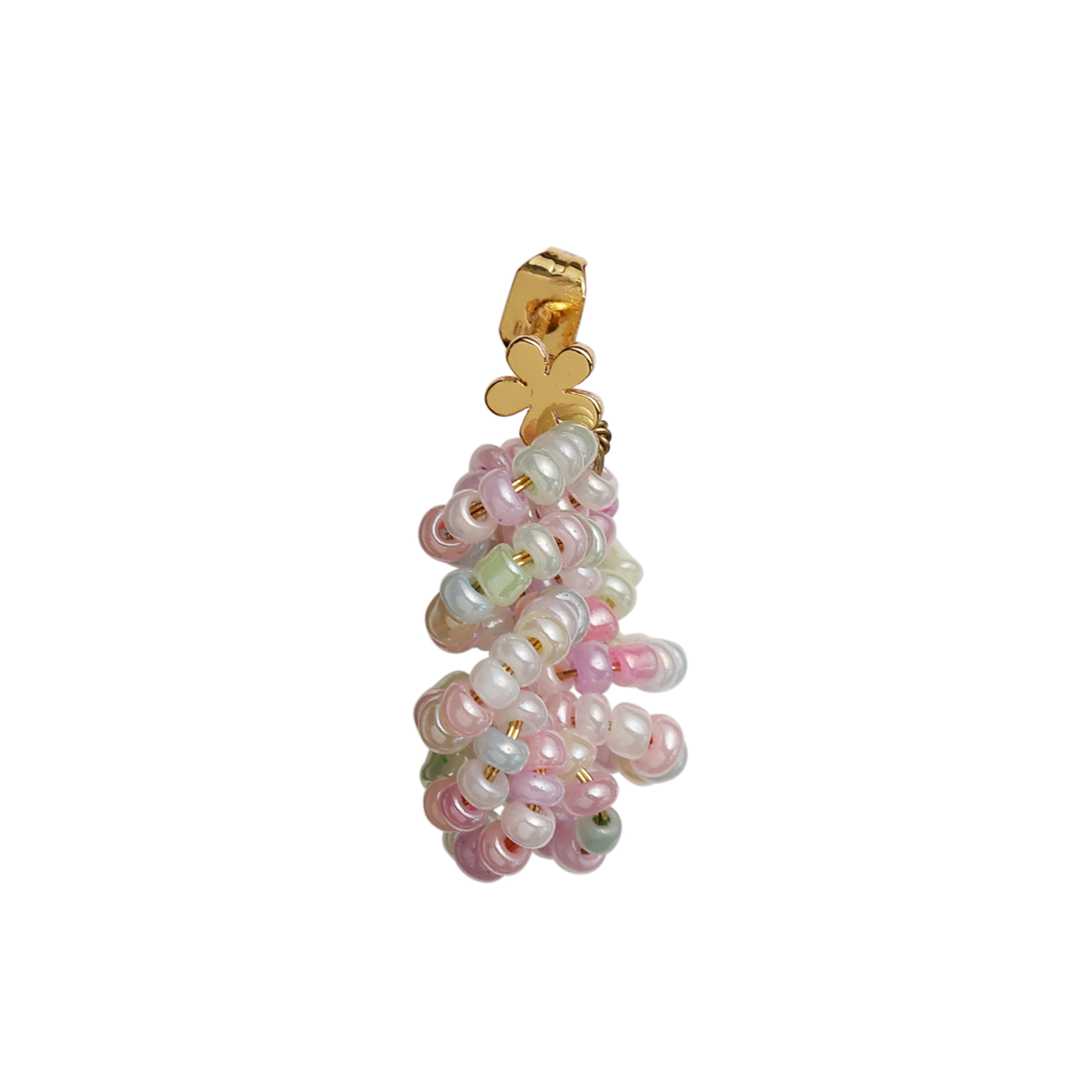 DIY Twisted earring with pastel pearls - including jewelry parts for 1 pair of earrings