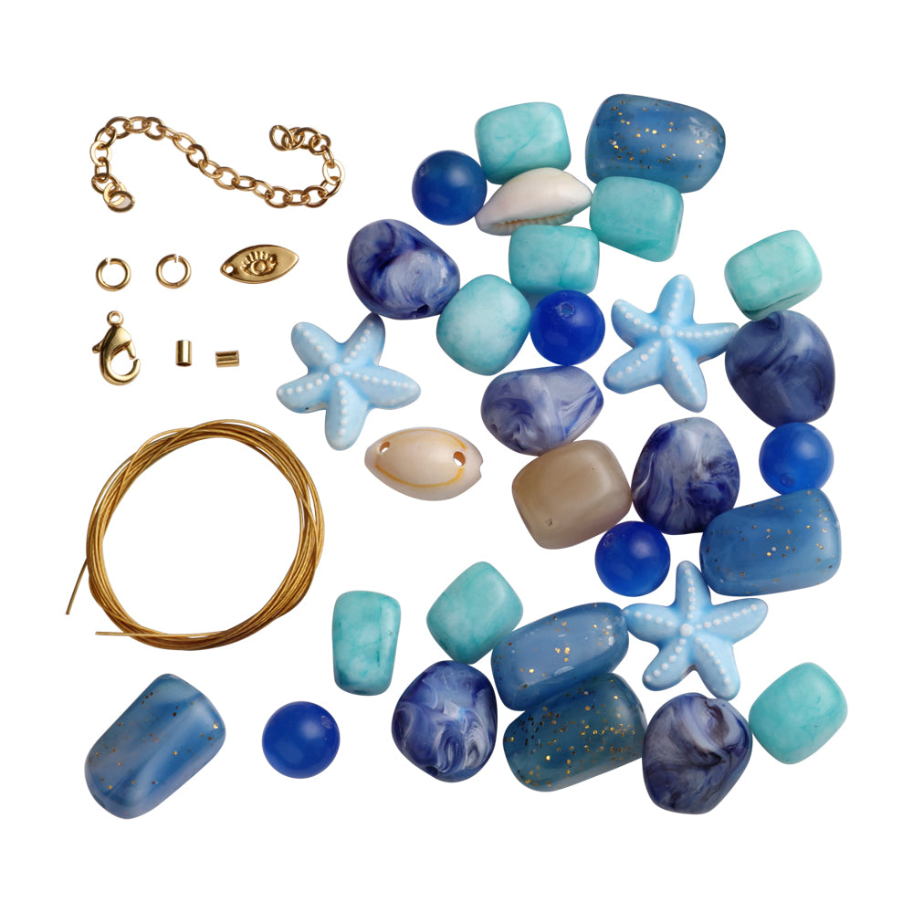 Blue Wave Halskæde - Smykkedele til 1 smykke - 45 cm