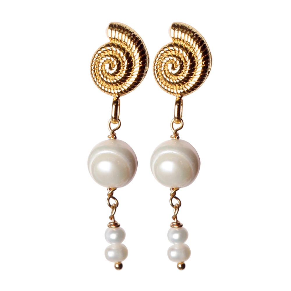 Escargot earrings - jewelry parts for 1 pair