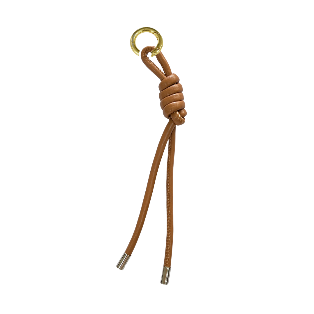 Snor til nøglering, brun PU