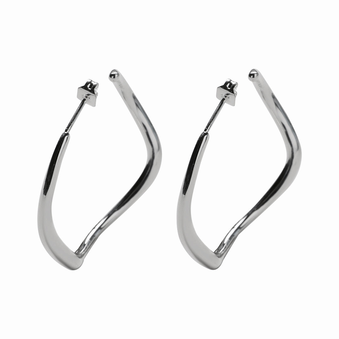 Ripple Hoop Ø32 mm, 925S Silverplated