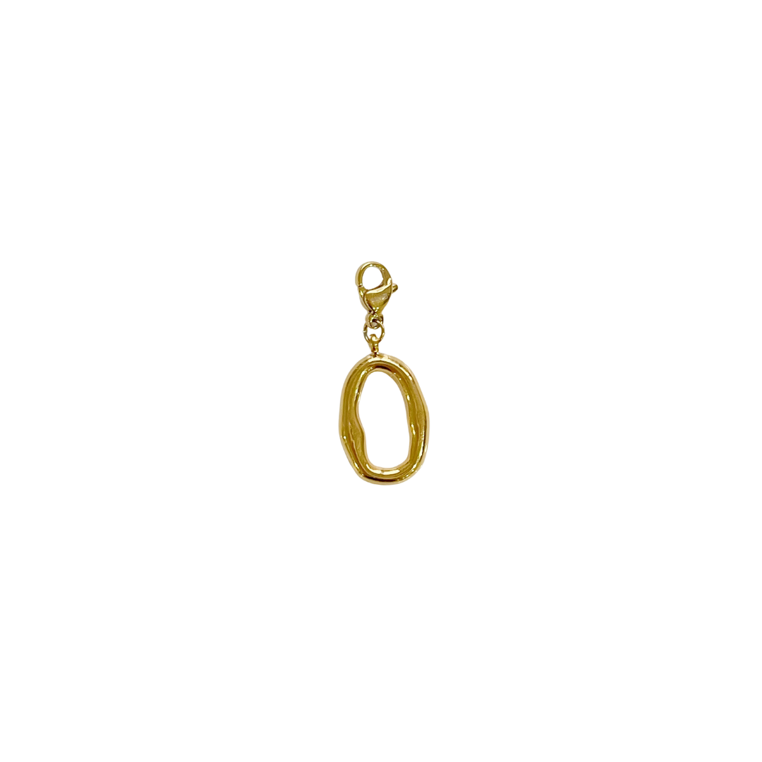 Organisk vedhæng sat på lås, 18K Forgyldt, 10x12 mm
