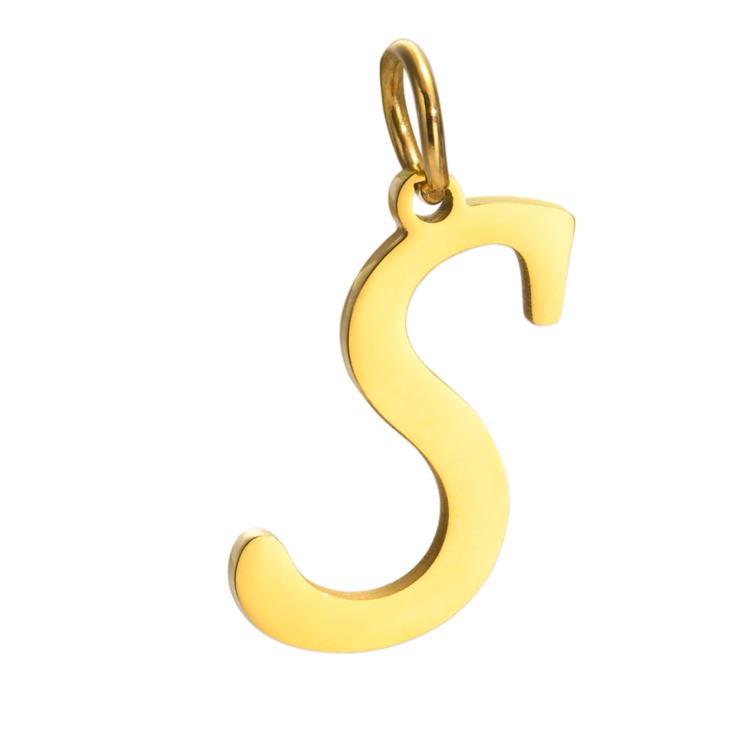 Letter pendant, 10 mm, 18K gold-plated, AY 