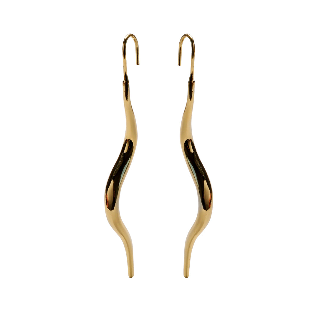 Ripple Statement Earring, 18K Goldplated