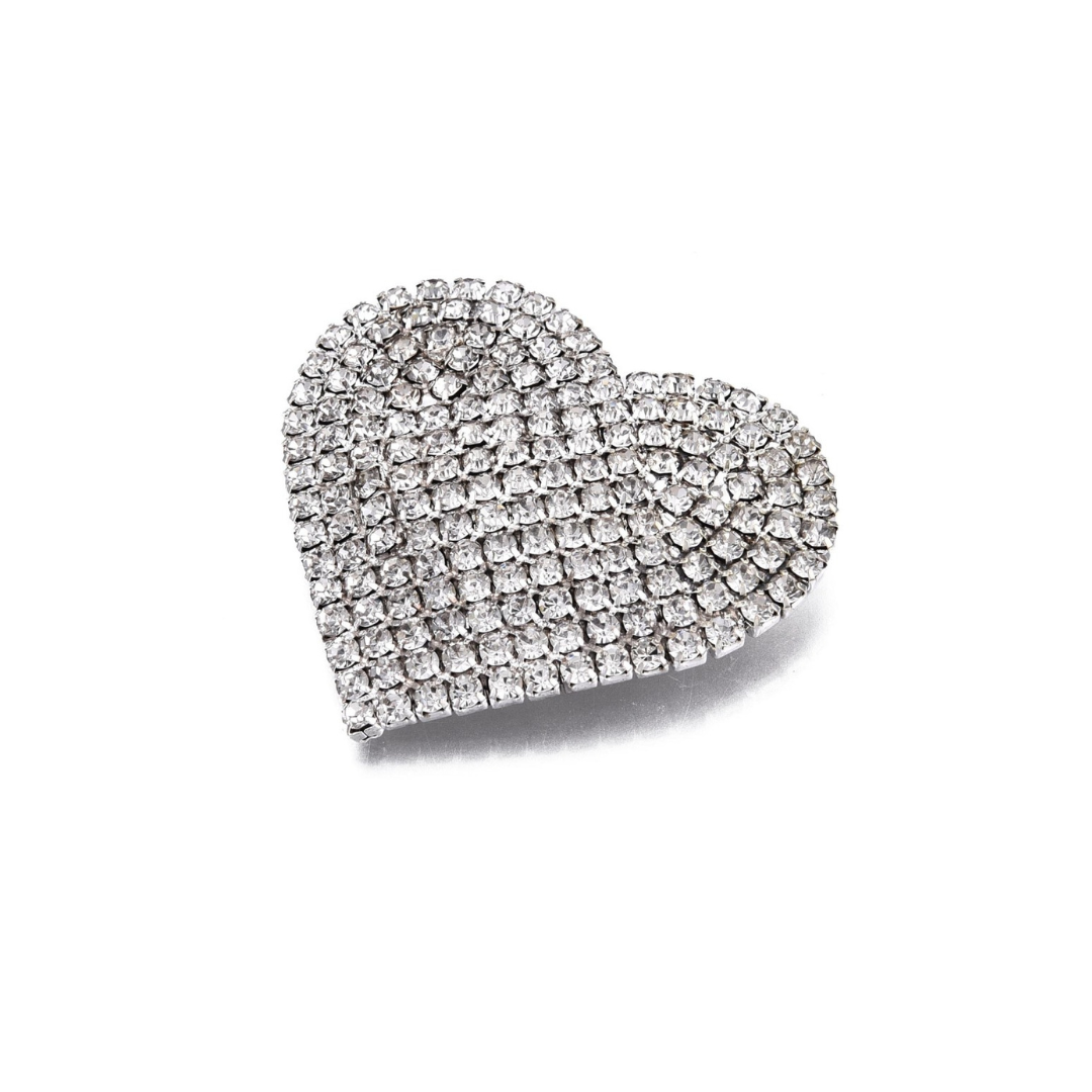 Heart with imitation Brooch, 1 piece, Ø50MM