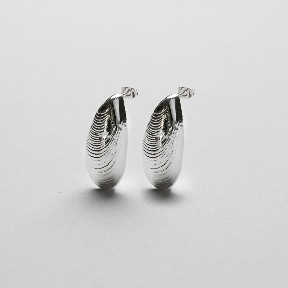Silver Mussel Earstick, 925S Sterling Silverplated