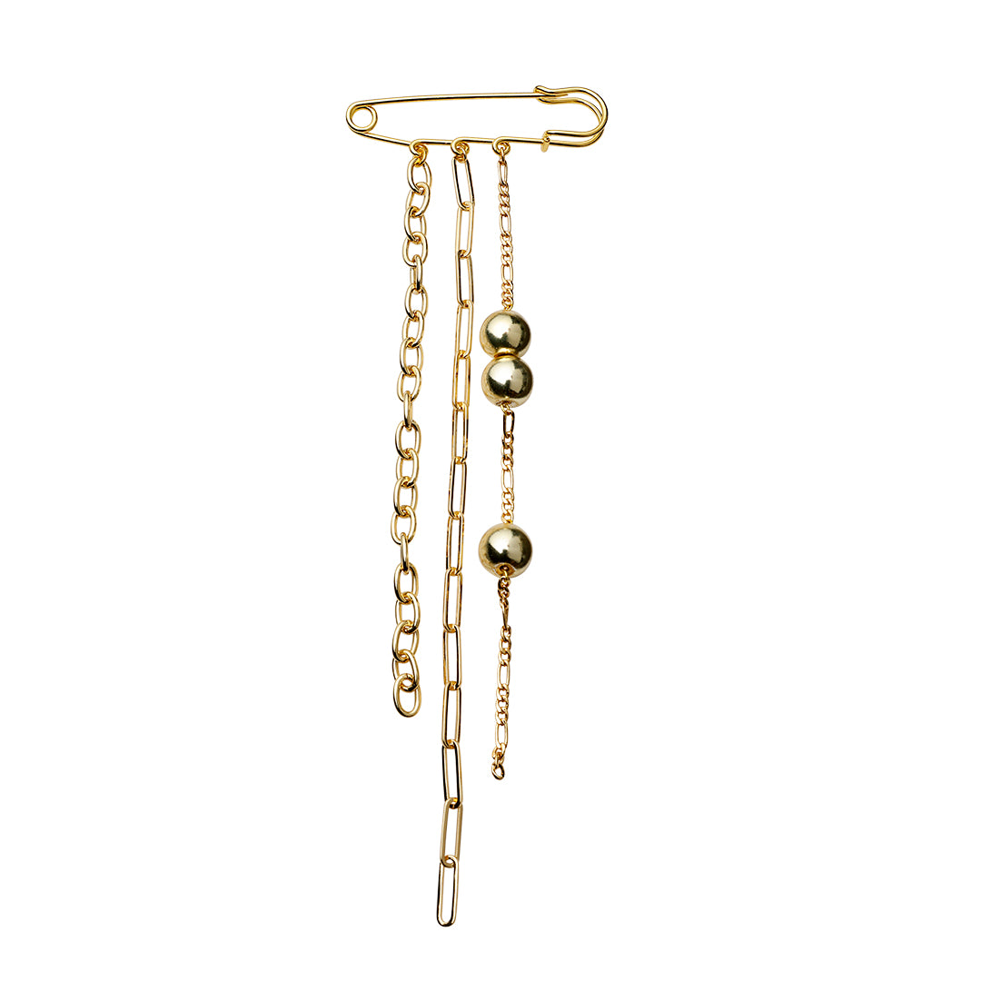 CPH FW 25 Brooch with pendant chains, gold-plated or silver-plated