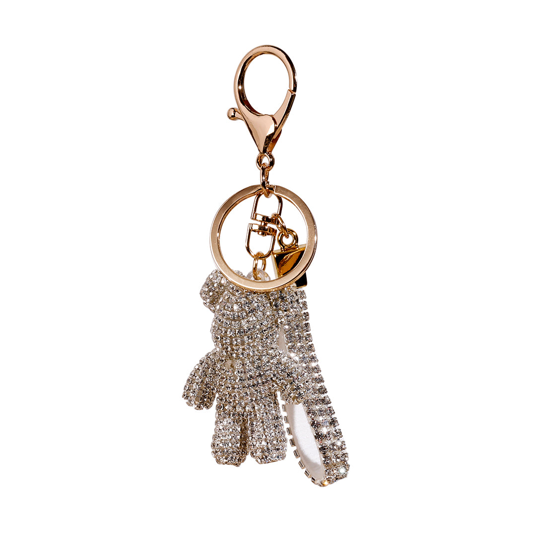 Teddy Bear with Clear CZ, Keyhanger, 10CM