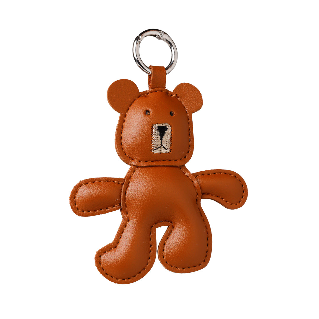 Brun bamse i PU, nøglering