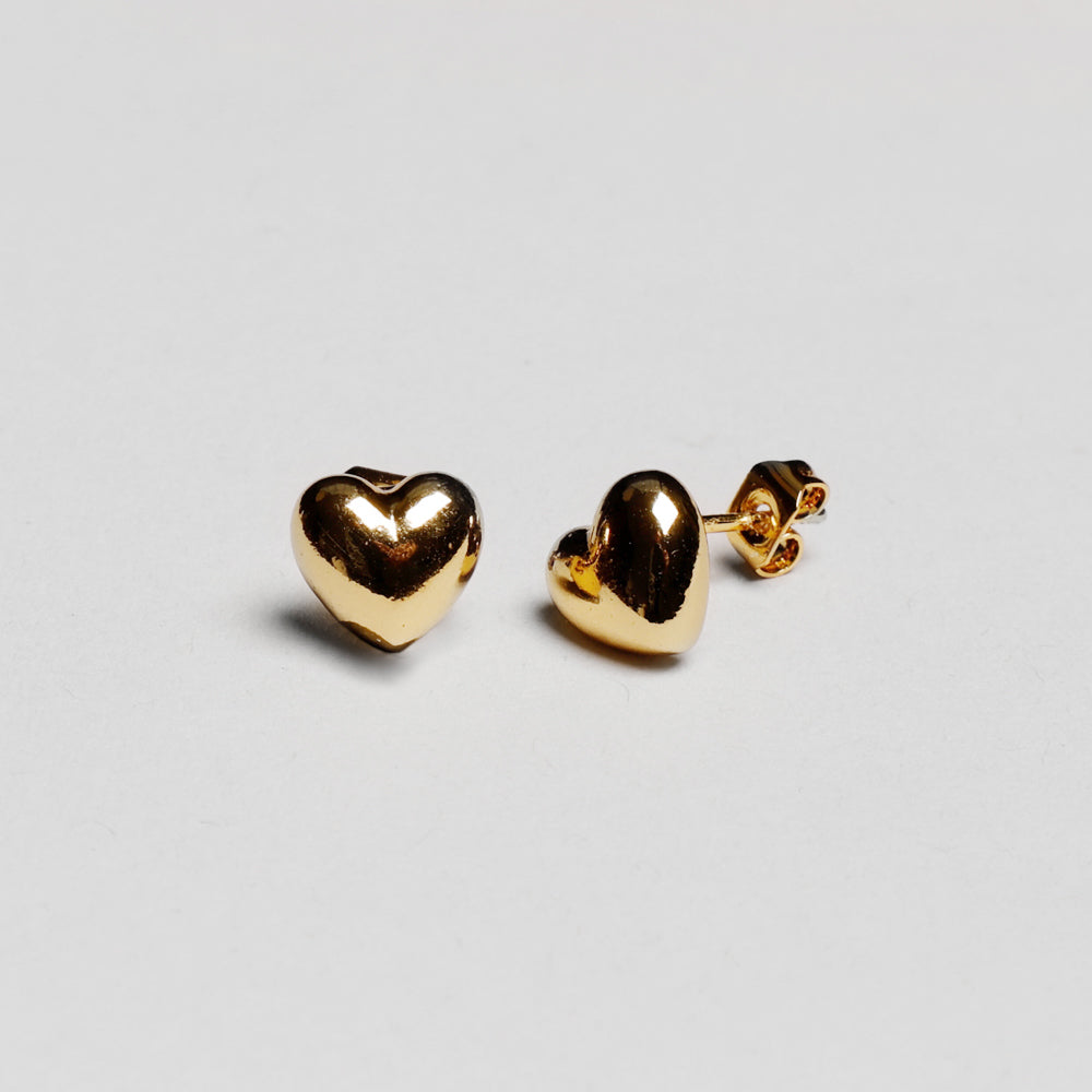 Mini Heart Earstick, shiny finish, 18K Goldplated