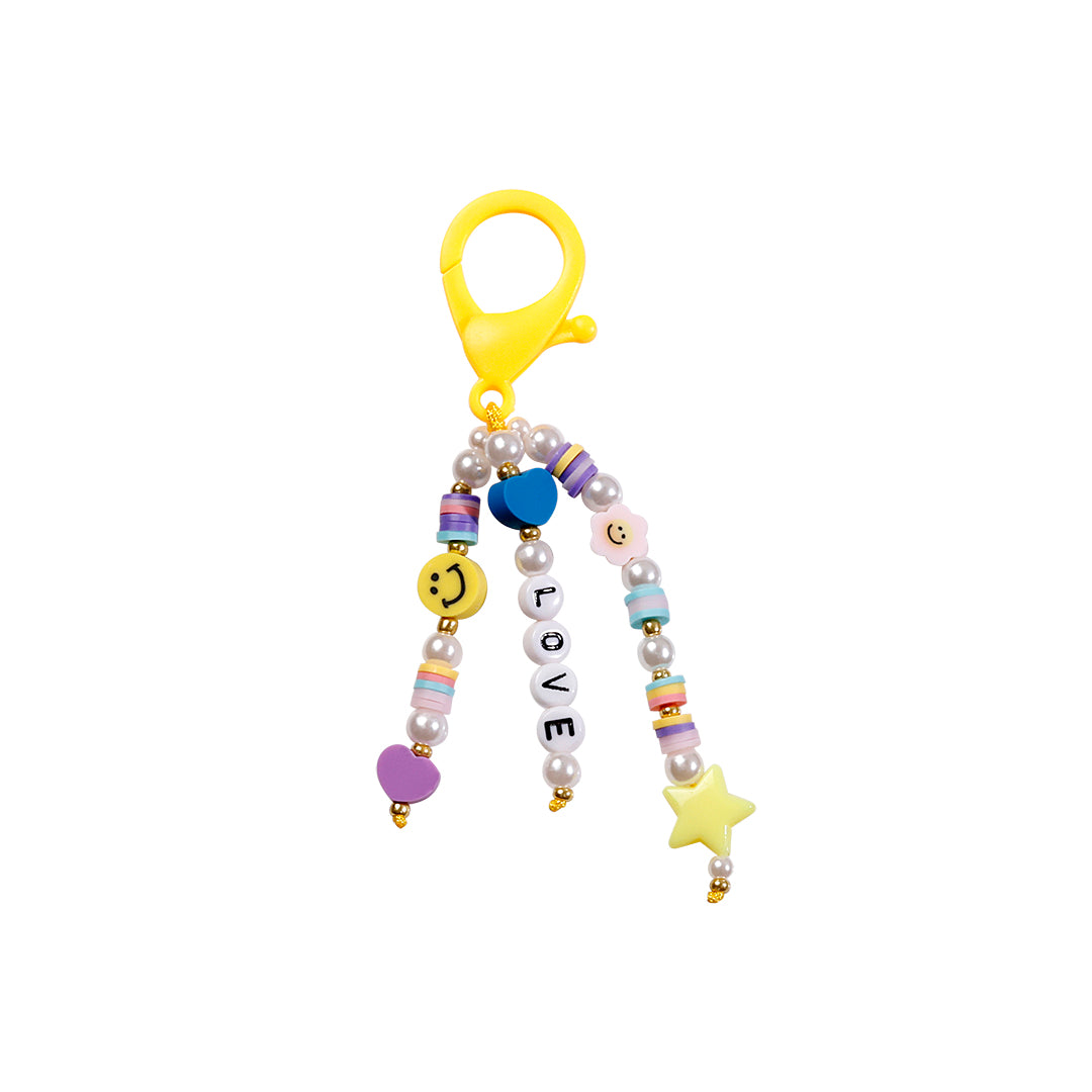 Yellow key ring / key hanger, 7 cm