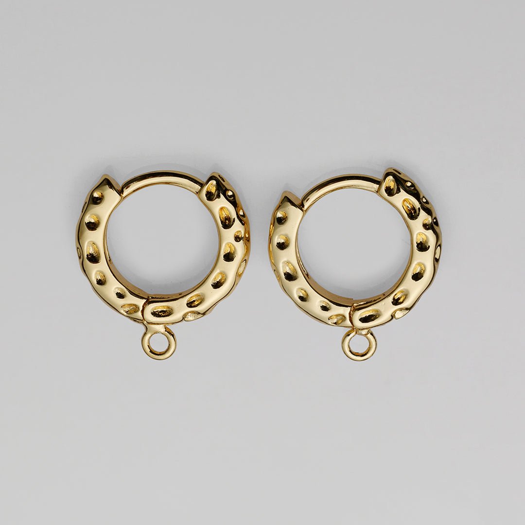 Hamrede Hoops, 18K Forgyldt, Ø12MM