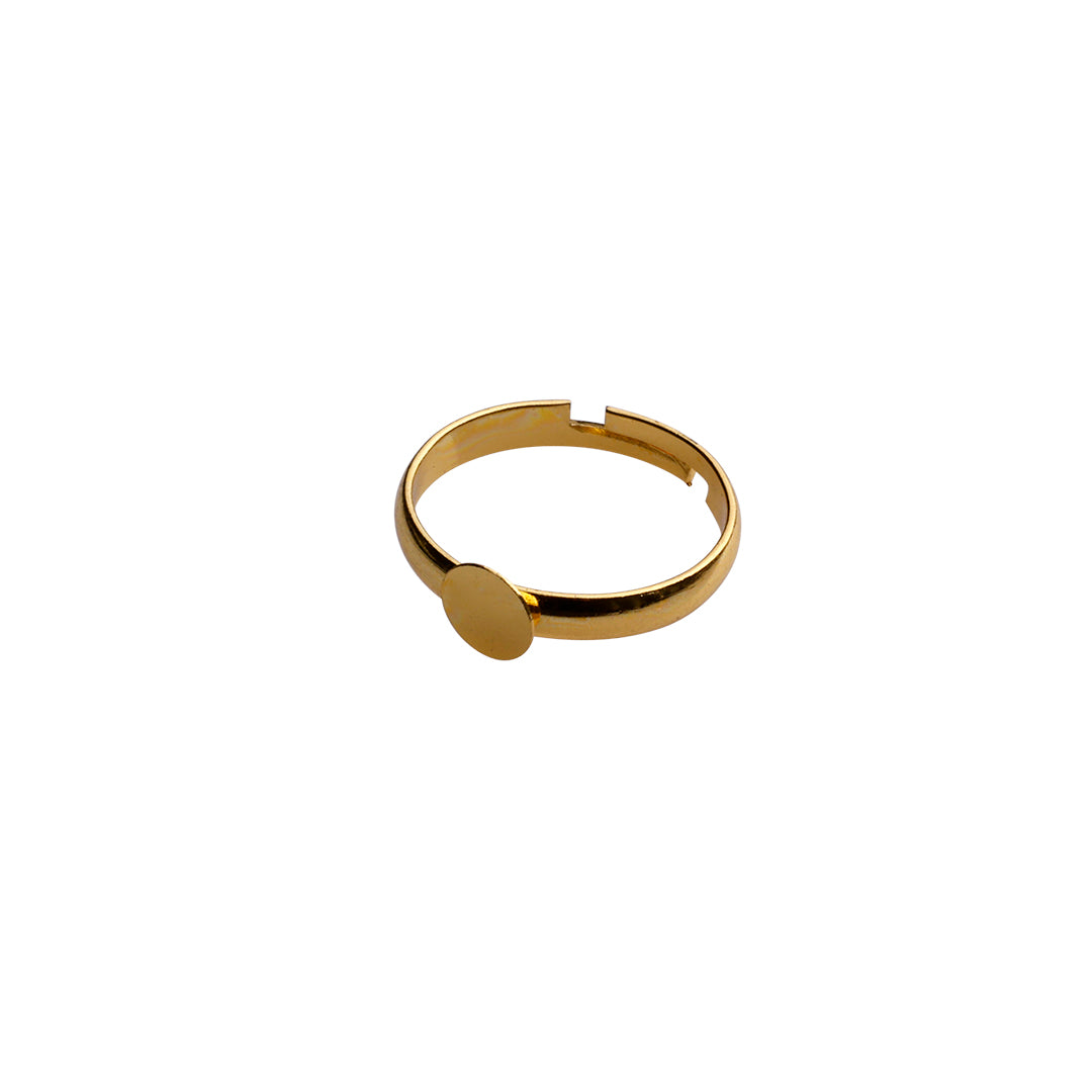 Onesize fingerring med flat back, Forgyldt