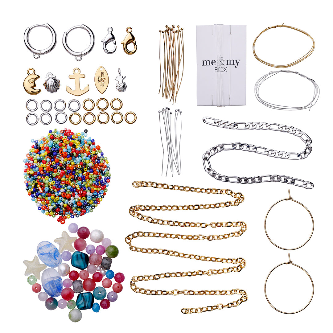 Startbox Box No. 1 - Classic basic jewelry pieces and multi-colored beads