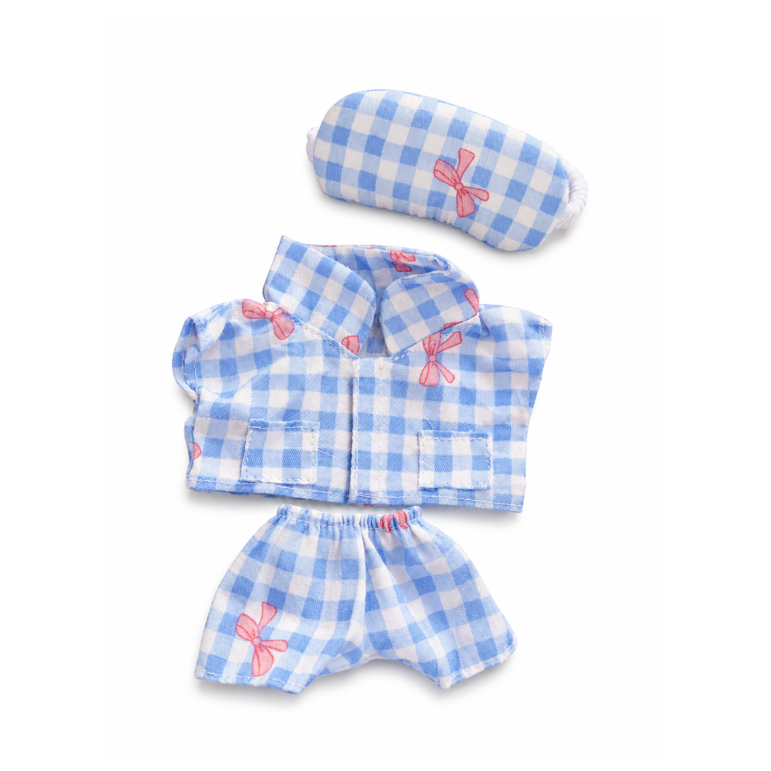 Bear Buddy, Blue checked pyjamas