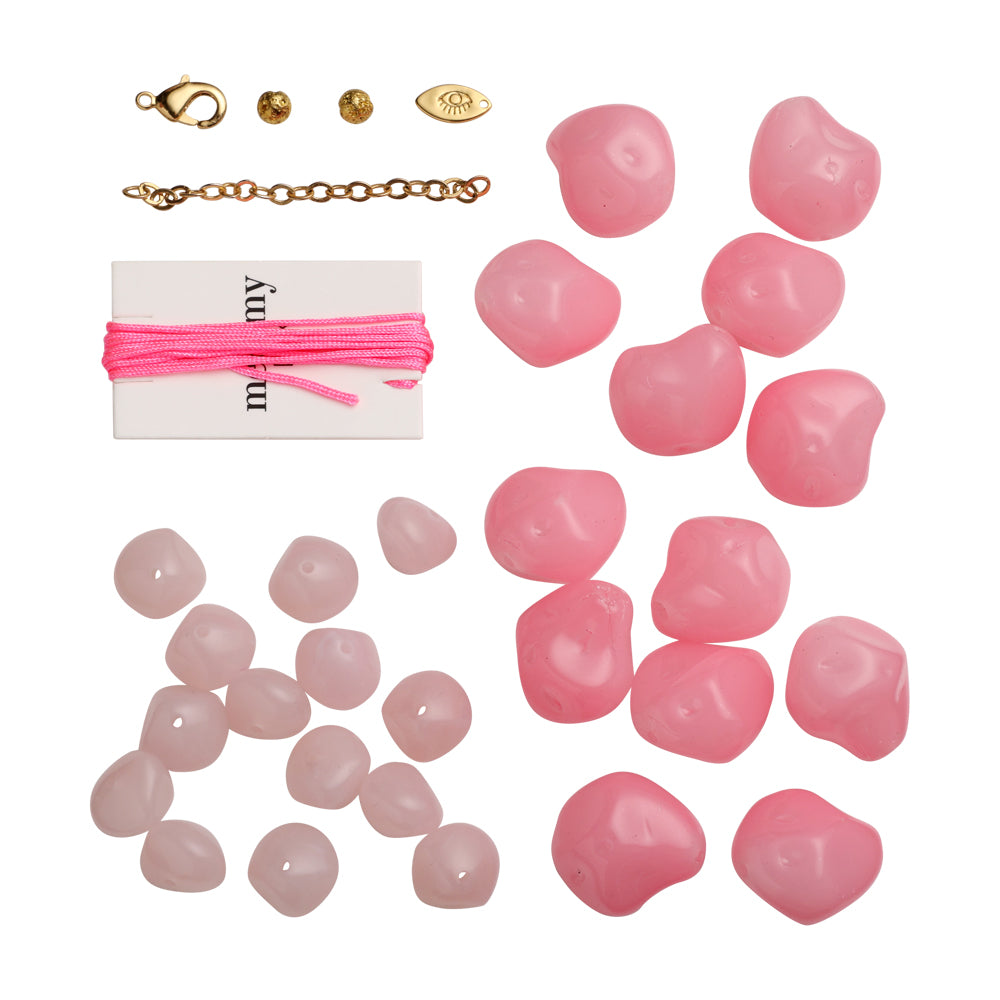 DIY Pink Perfection Necklace - Jewelry parts for 1 piece of jewelry - 45 cm