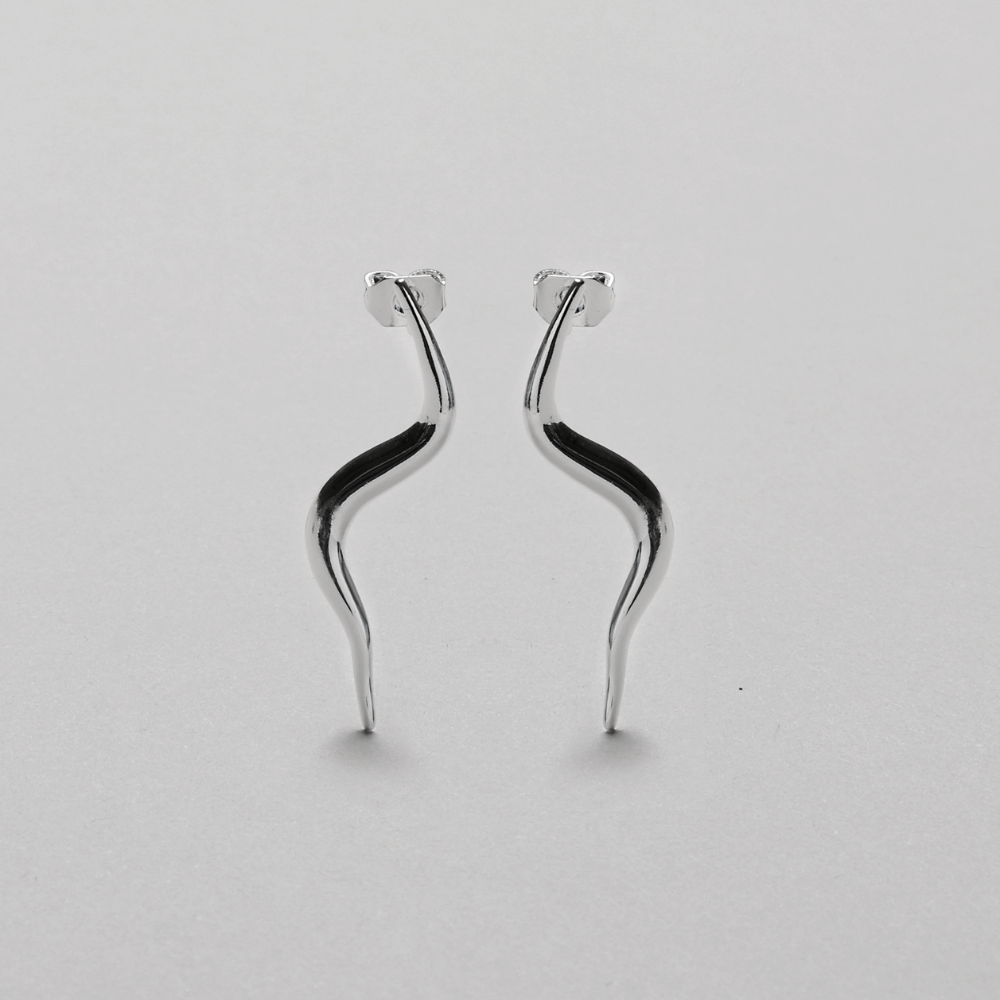 Ripple Earstick, 925S Sterling silver plated