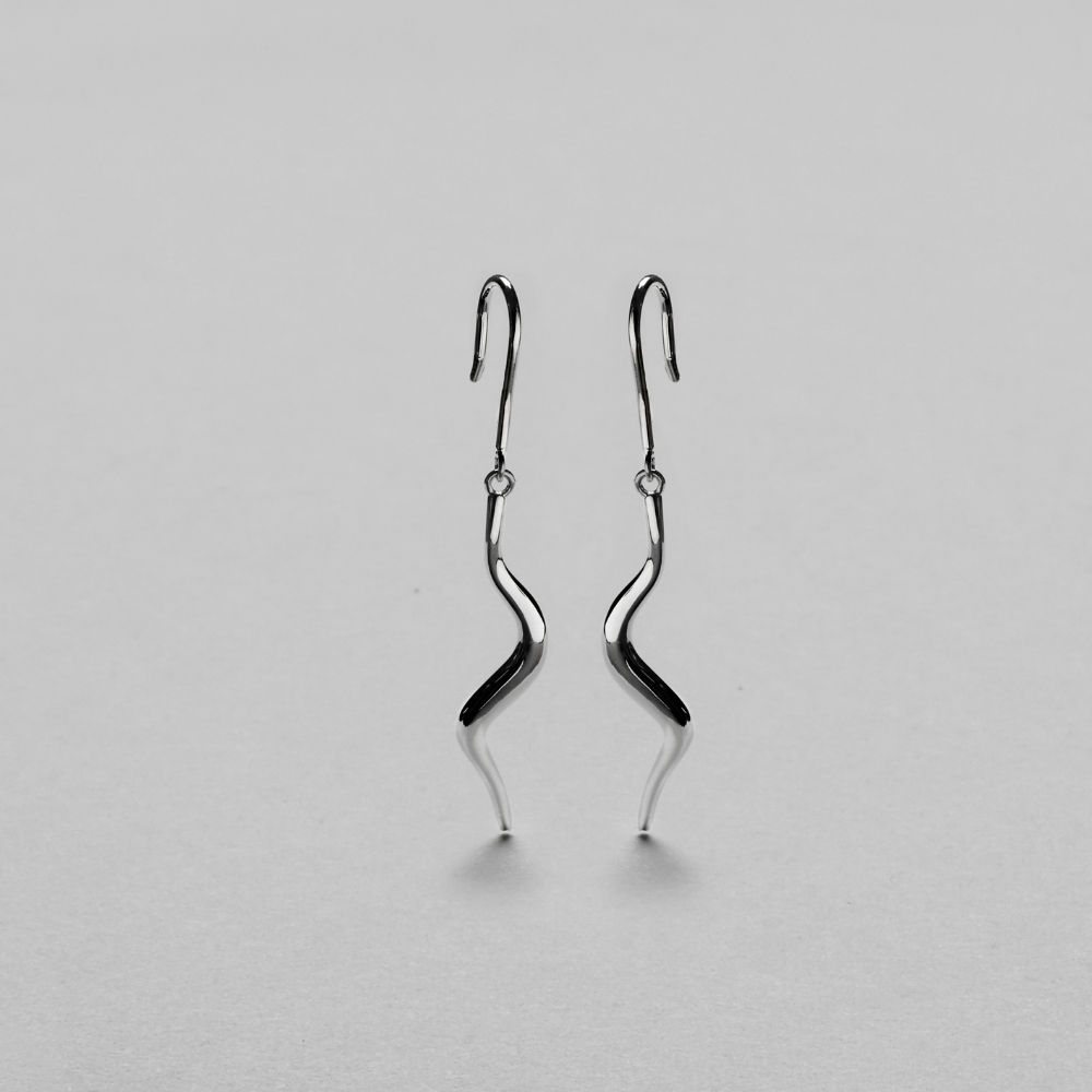 Ripple Statement Earring, 925S Sterling silver plated