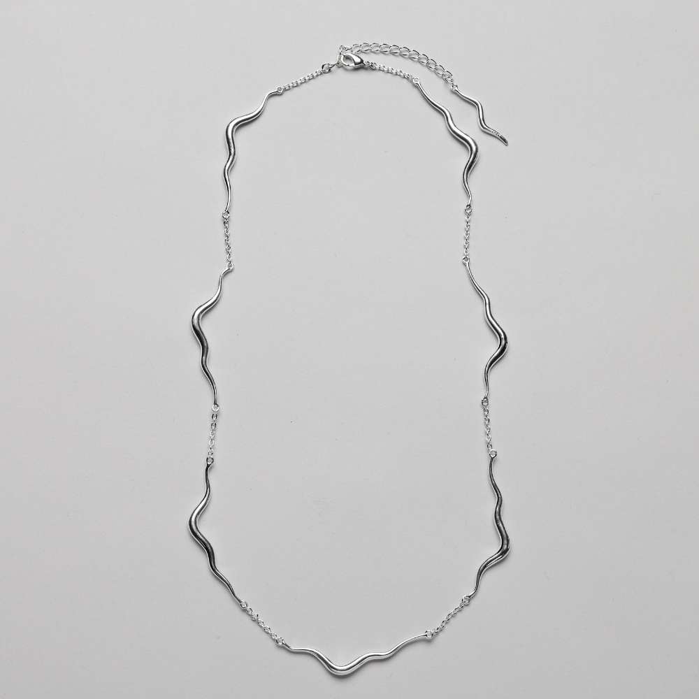 Ripple Necklace, 925S Sterling silver plated, 45 CM + 5 Cm extender