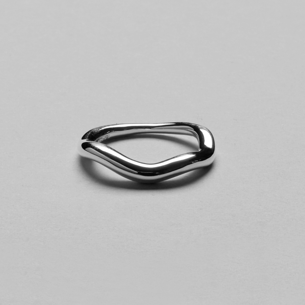 Ripple Simple Ring, 925S Sterling Silver plated