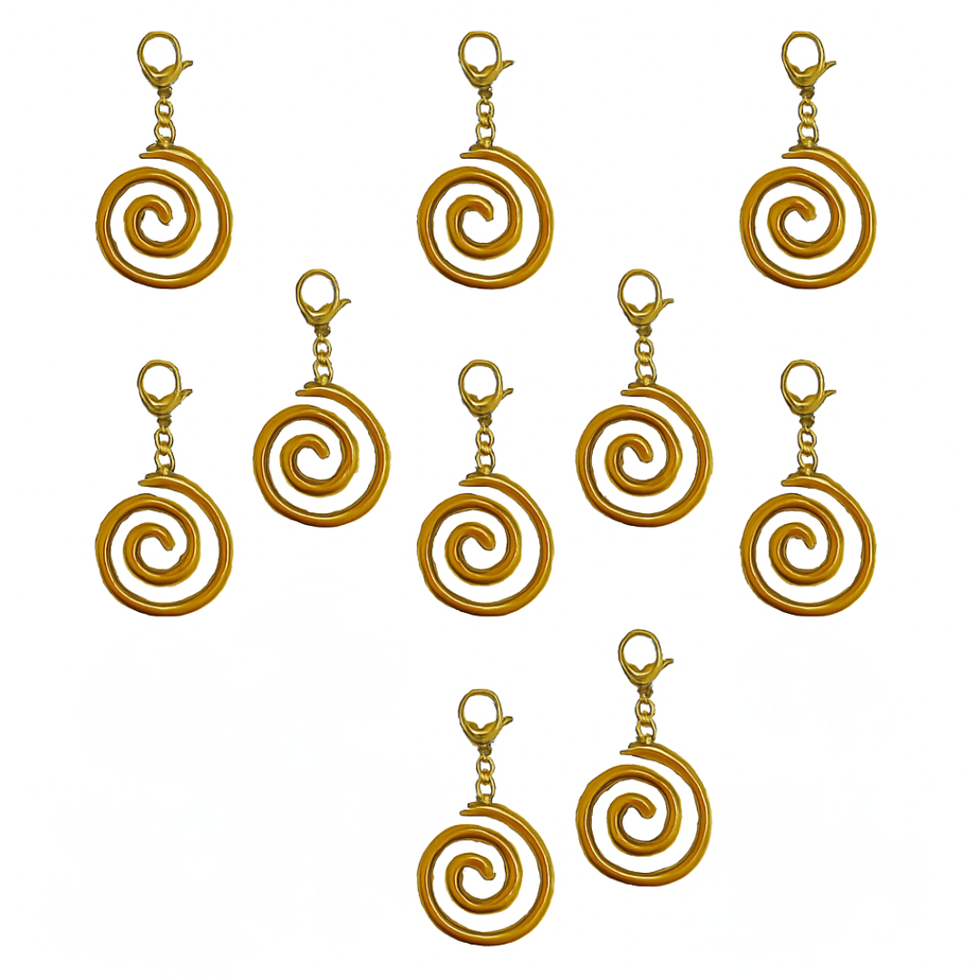 Spiral vedhæng med lås, 18K Forgyldt, vandfast, Ø20 mm - 10 stk