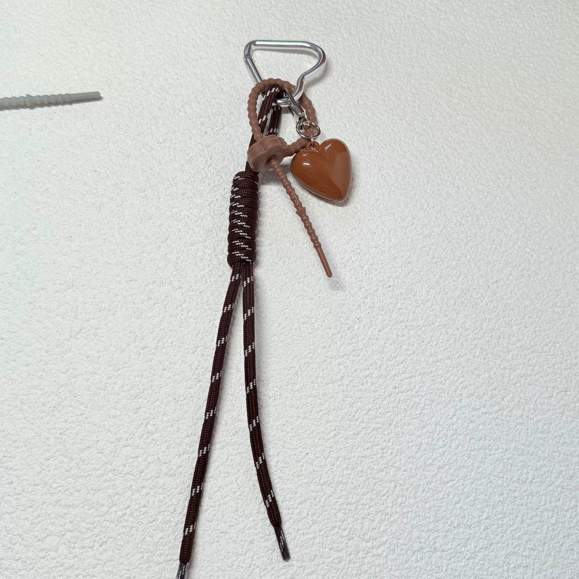 Brown heart keyring/keychain