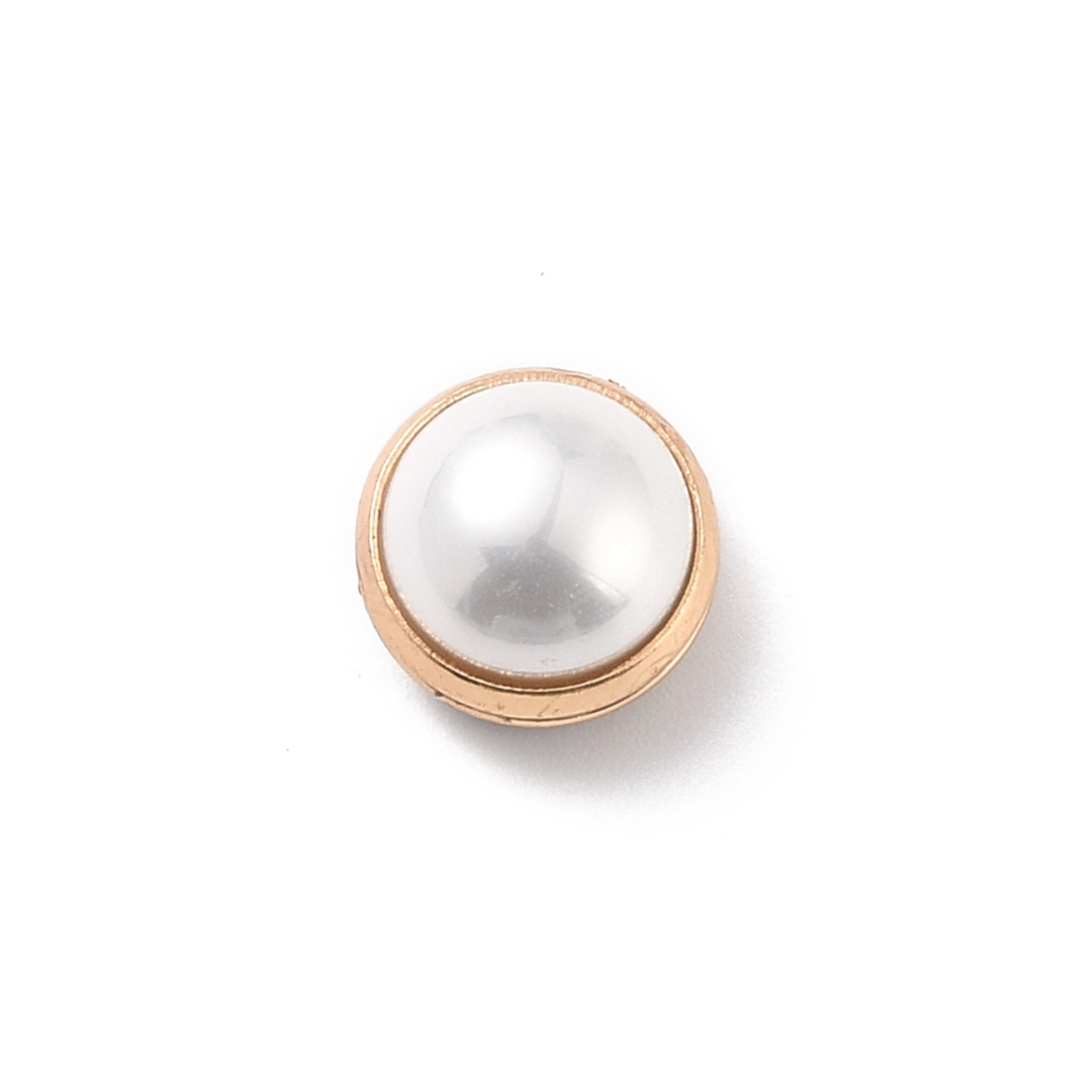 Shellperle broche med guldramme , 1 stk