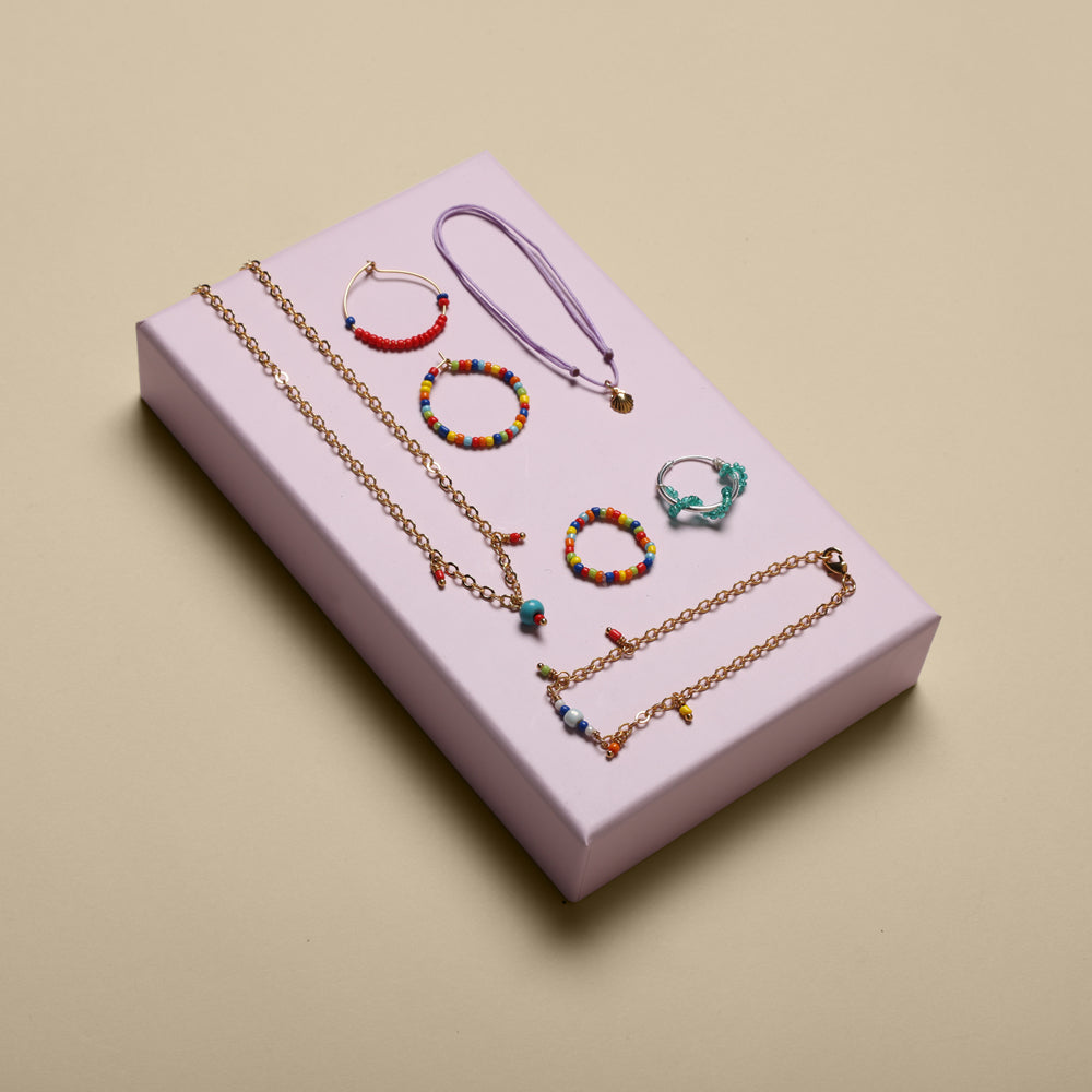 Startbox Box Nr. 1 - Klassiske basis smykkedele og multifarvede perler