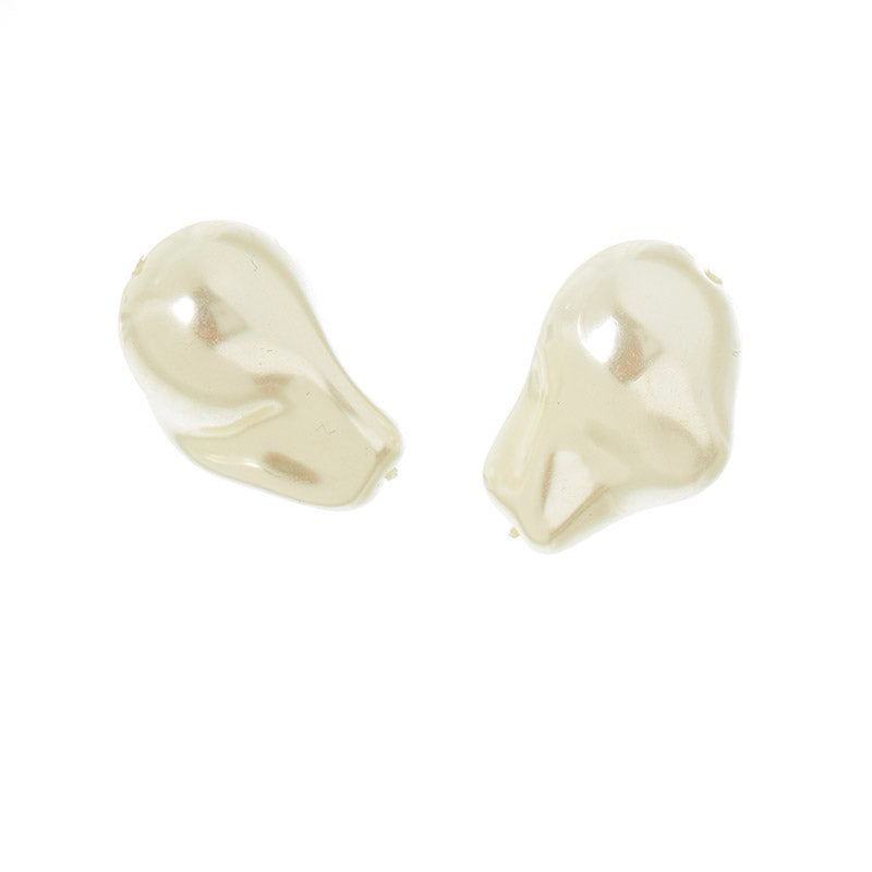 Baroque, Shell pearls, oversize 2 pcs