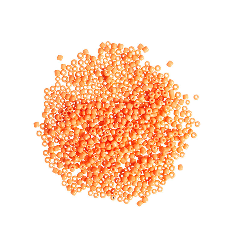 Runde glasperler - koral, 10 gram, 3 mm