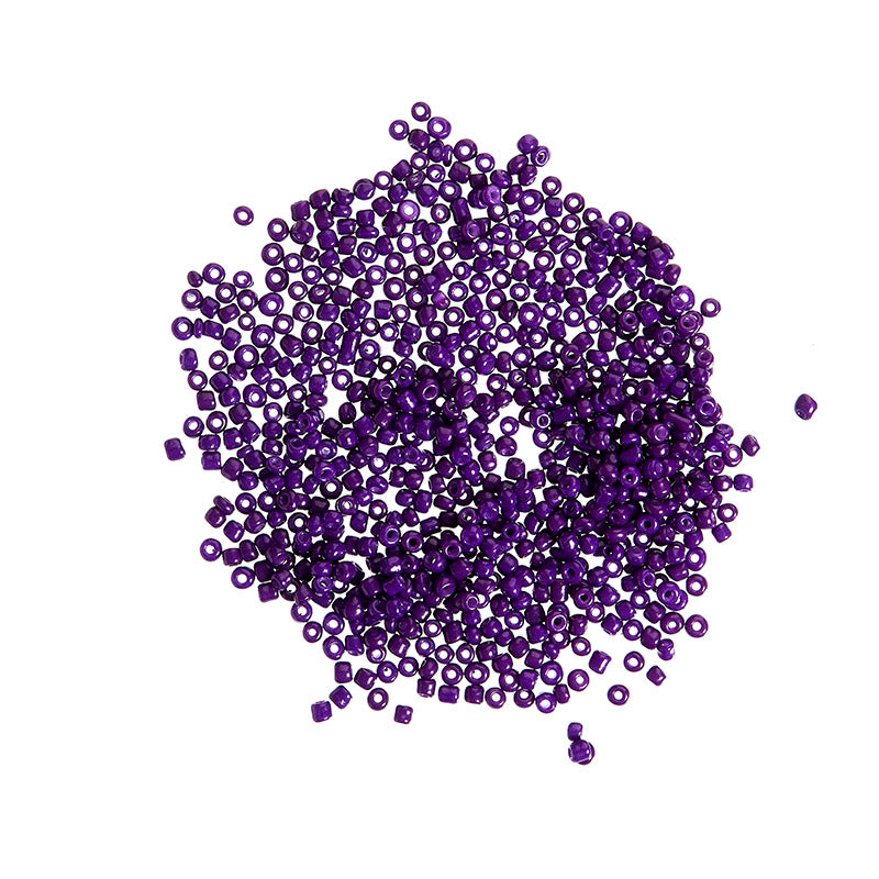 Round glass beads - purple, 10 grams, 3 mm