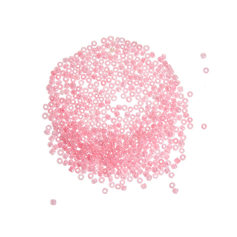 Runde glasperler - pink, 10 gram, 3 mm