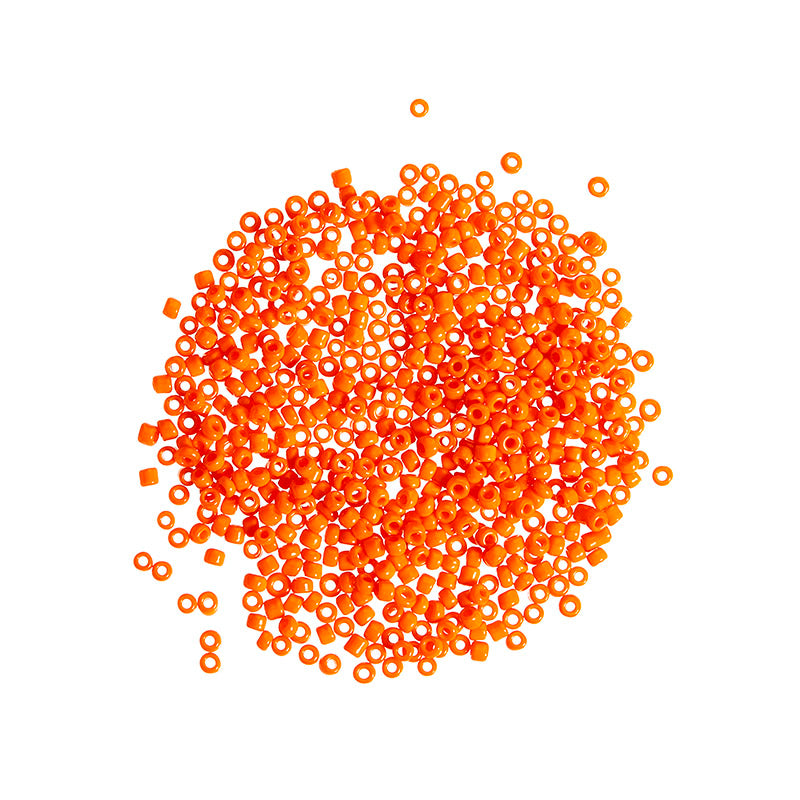 Runde glasperler - orange, 10 gram, 3 mm