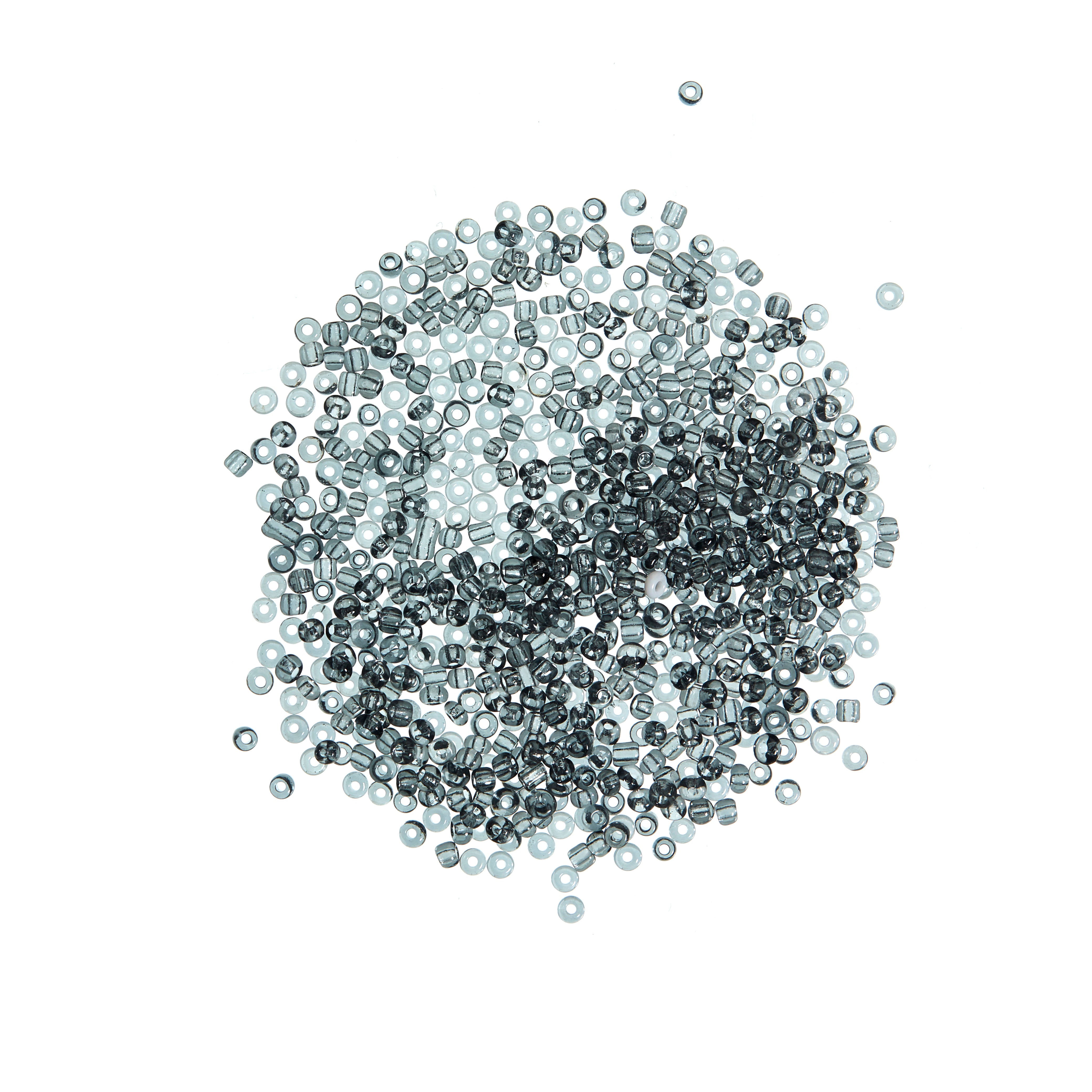 Round glass beads - grey, 10 grams, 3 mm