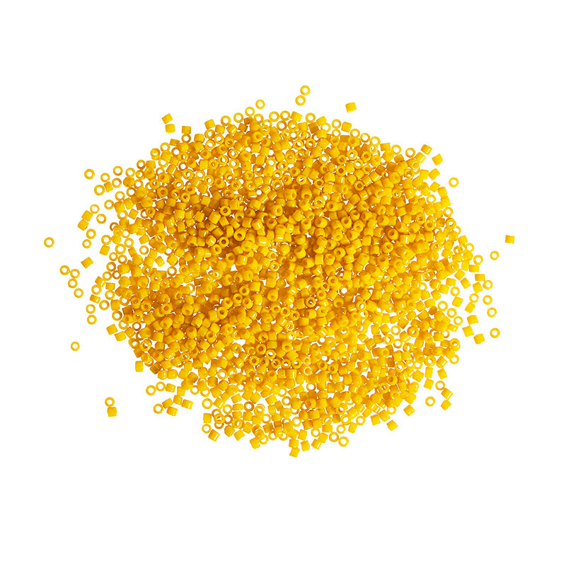 Tube beads - yellow, 10 grams, 2 mm