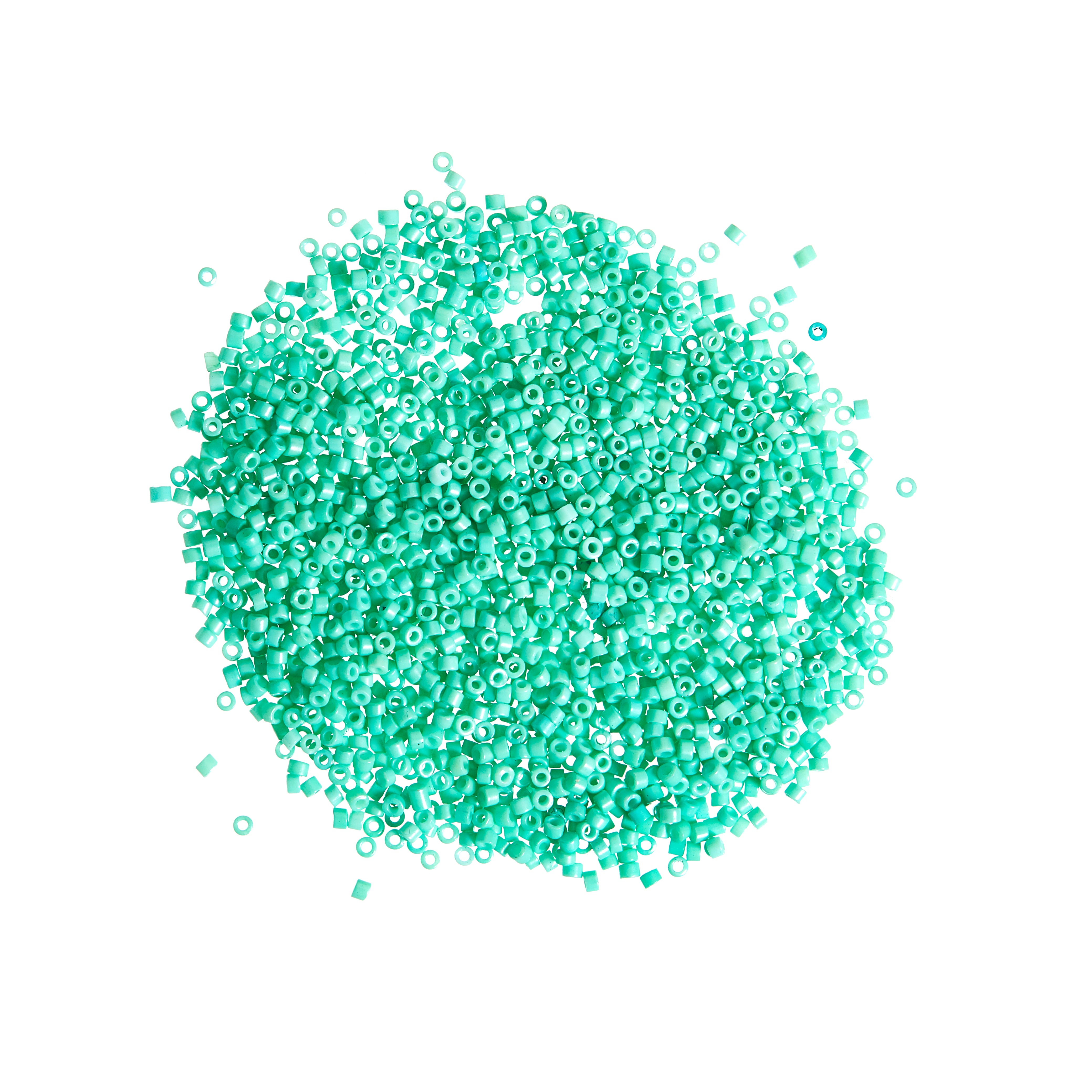 Tube beads - green, 10 grams, 2 mm