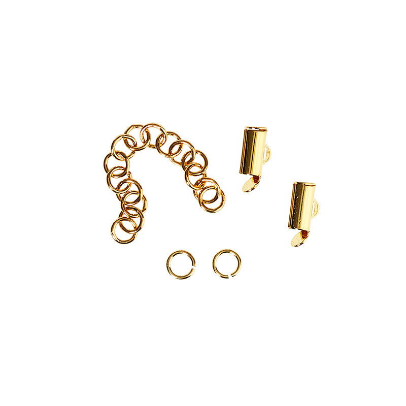 End stud/clamp stud, o-rings, extension - 18K gold plated 