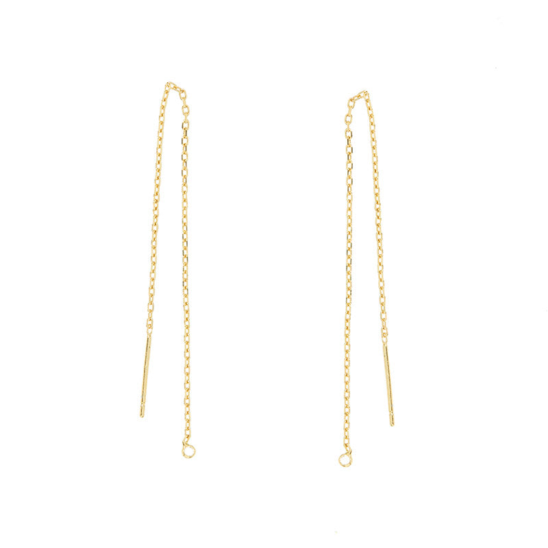 Earring chain - 18K gold-plated, 1 pair 