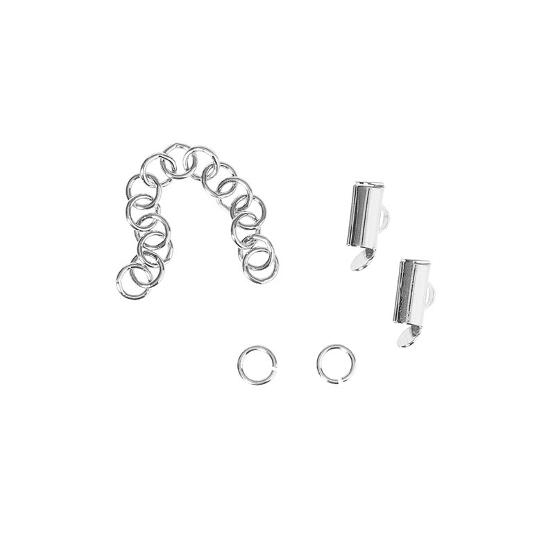 End stud, o-rings, extension - 925S Sterling silver plated 