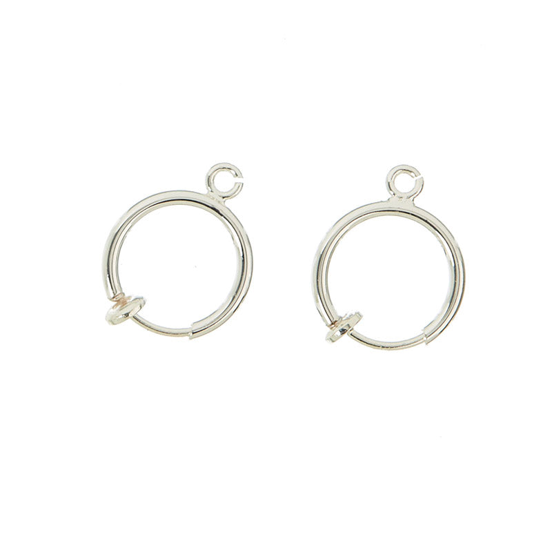 Clip on earrings, 1 pair, 925S Sterling silver plated
