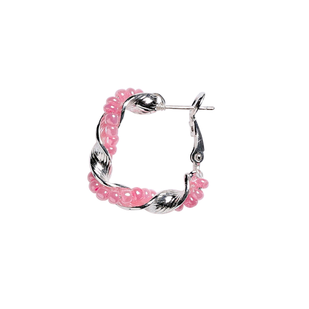 Twisted hoops - 22mm, 925S Sterling silver plated, 1 pair