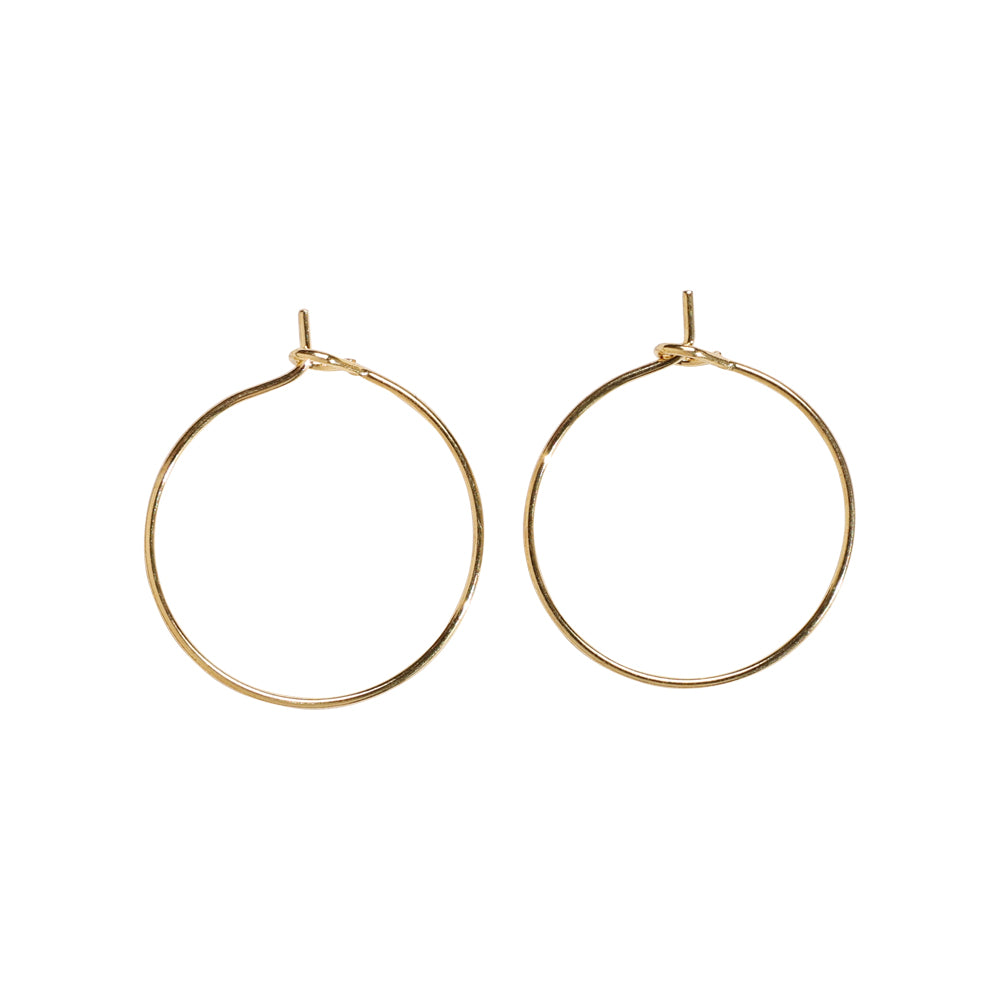 Hoops - 20 mm, 18K gold-plated, 1 pair
