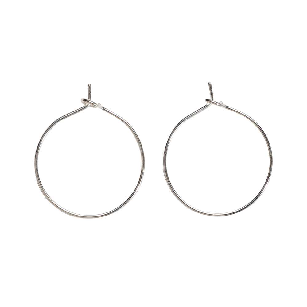 Hoops - 20 mm, 925S Sterling Silver Plated, 1 pair
