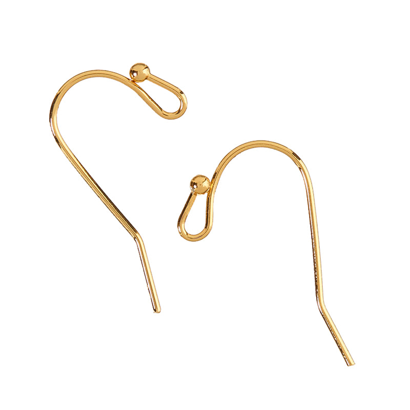 Ear hooks - 18K gold-plated, 1 pair