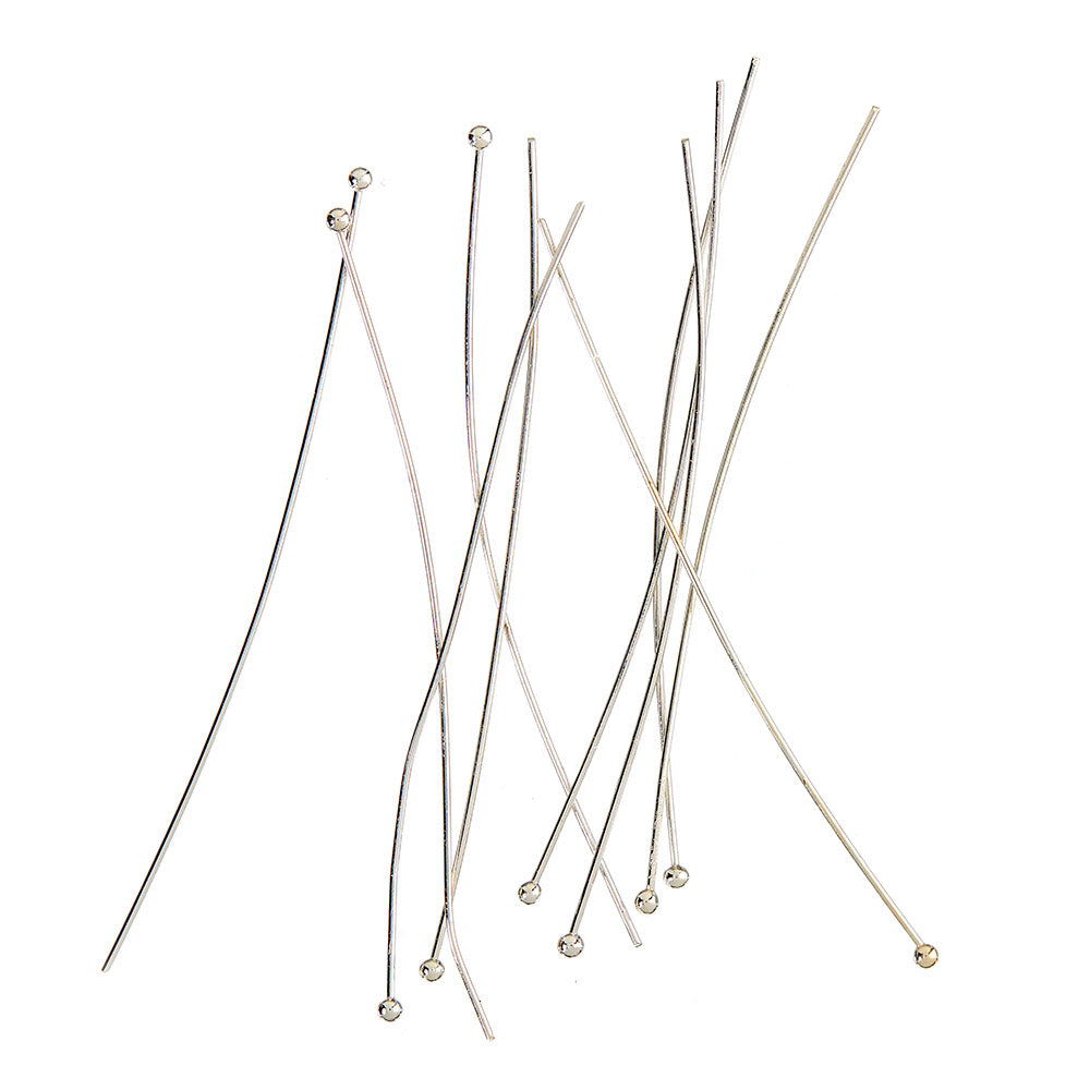 Bead pins- 10 pcs, 925S Sterling silver plated