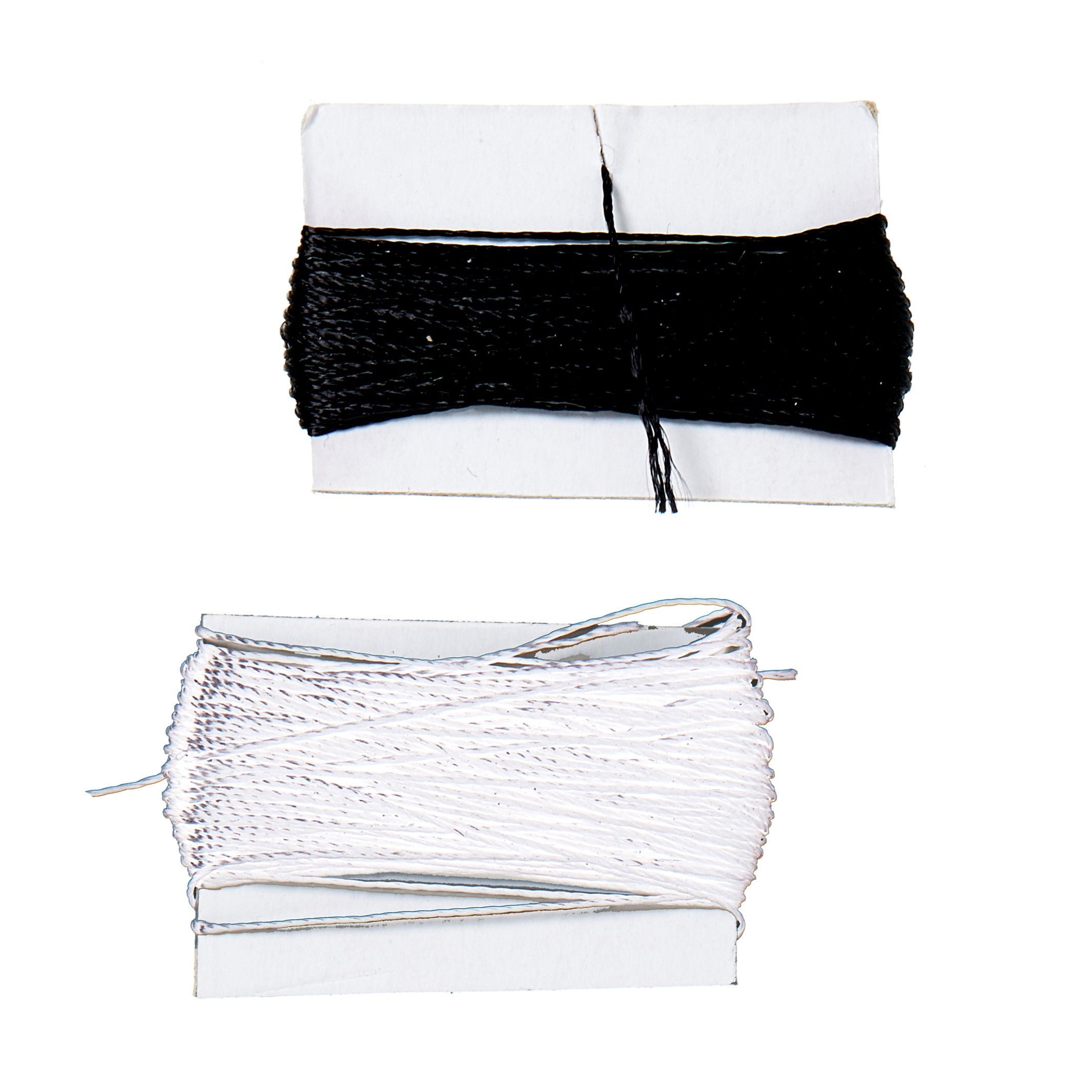 Silk cord / silk thread - white/black, 2 x 5 m
