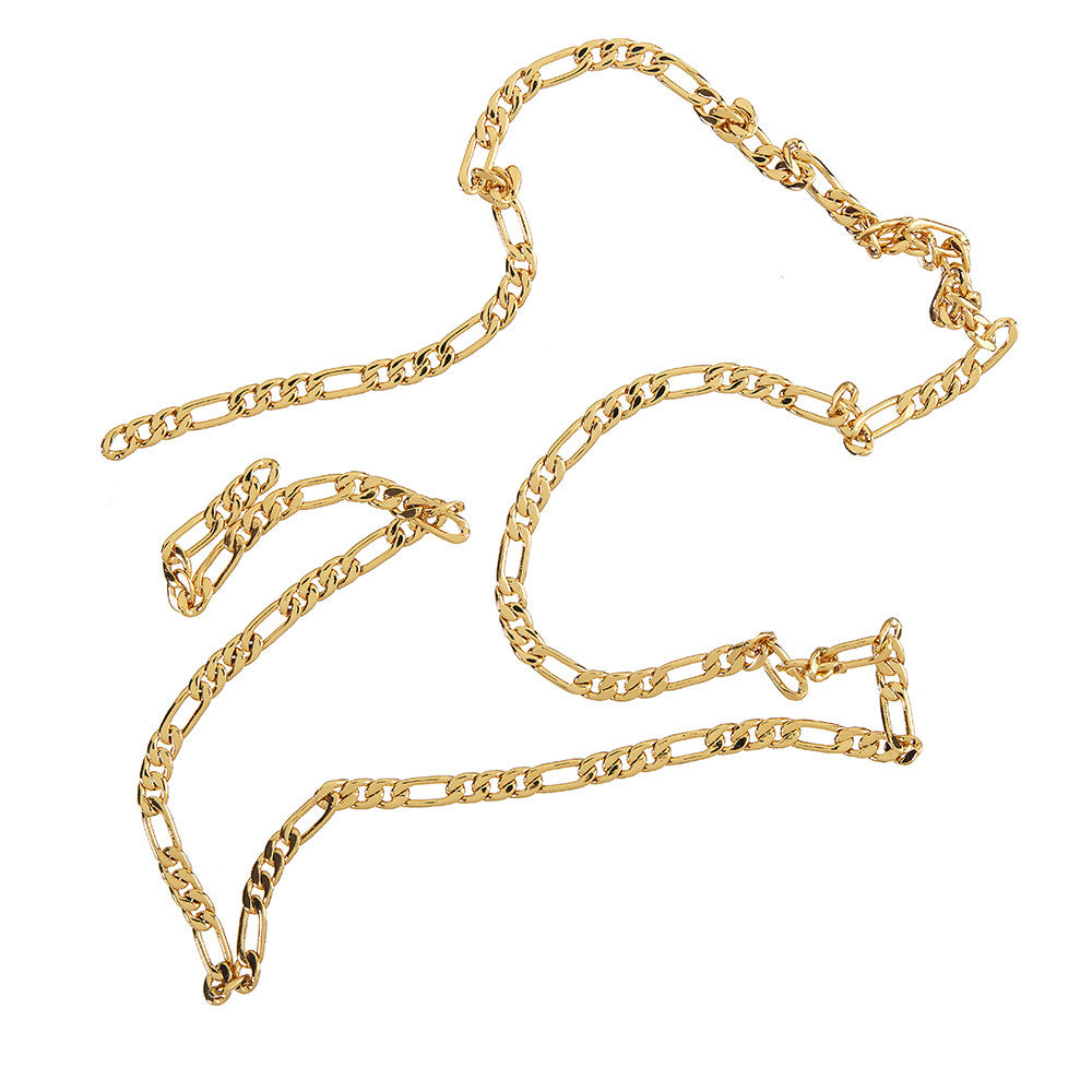 Figaro chain - 45 cm, 18K gold-plated