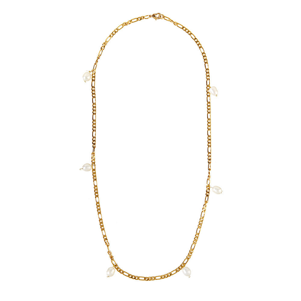 Figaro chain - 45 cm, 18K gold-plated