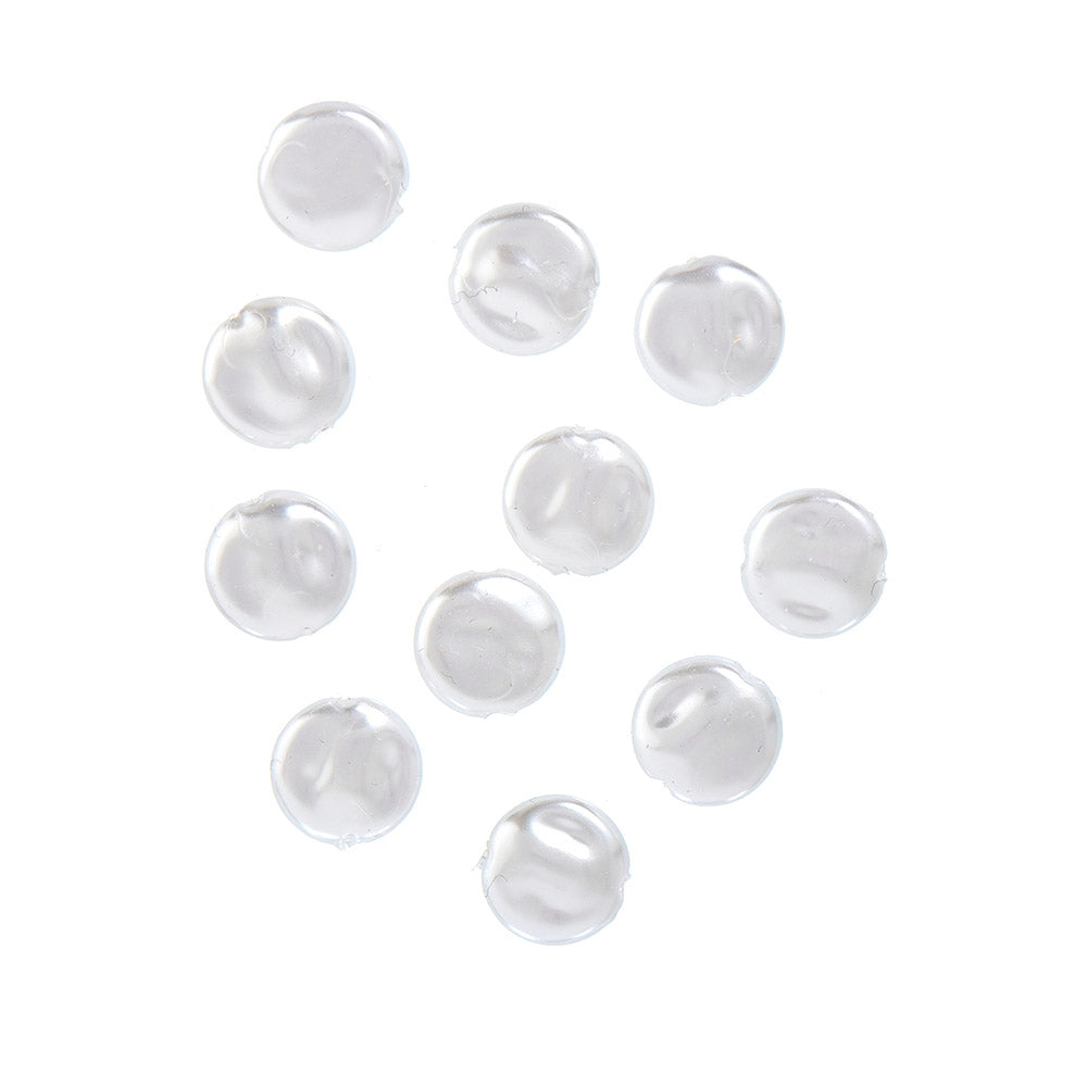 Round white shell beads - white, 10 mm, 10 pcs
